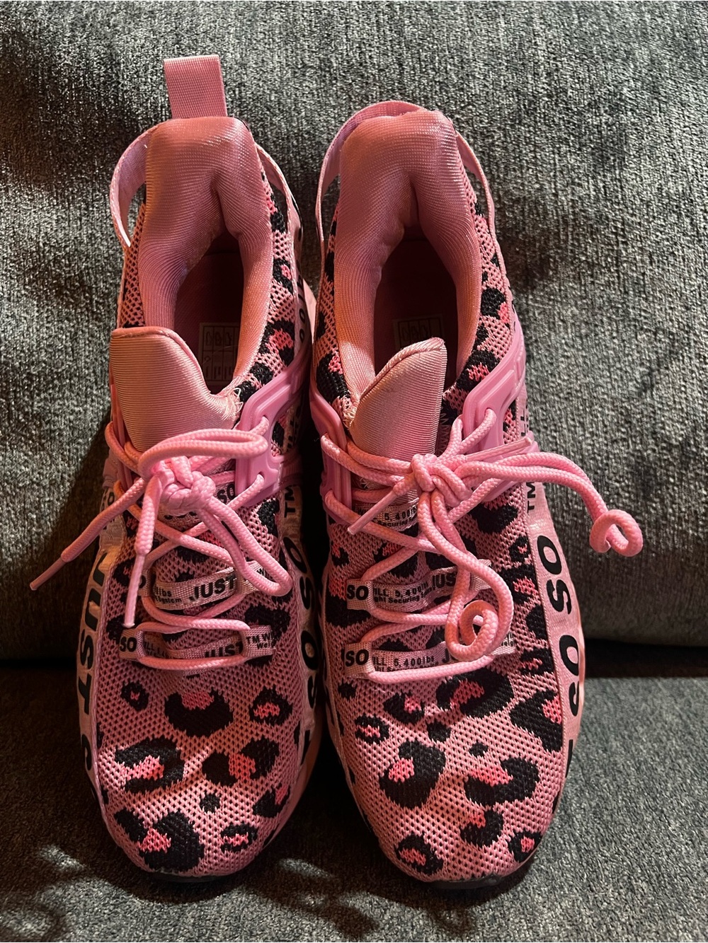 Women’s Pink Leopard Print Athletic Sneakers